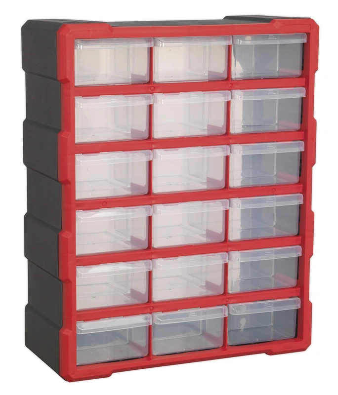 Sealey Apdc18R Cabinet Box 18 Drawer - Red/Black - Image 1