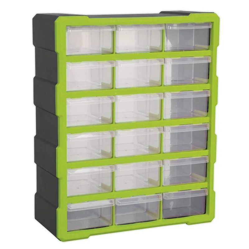 Sealey Apdc18Hv Cabinet Box 18 Drawer - Hi-Vis Green/Black
