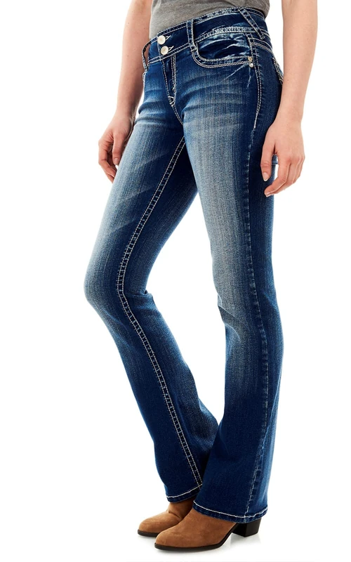 WallFlower Women's Instastretch Luscious Curvy Bootcut Jeans, Jenna, 15