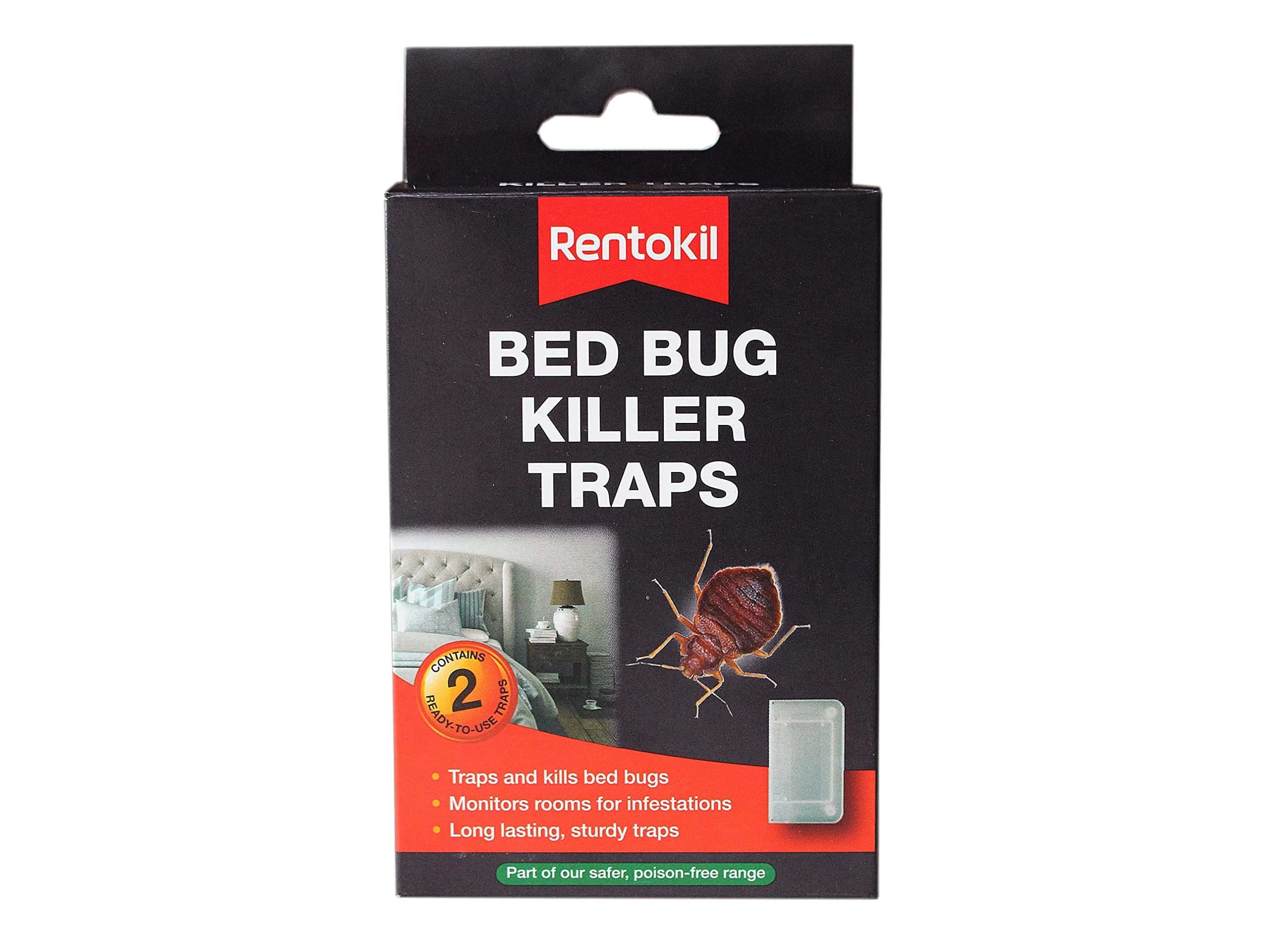 Rentokil Bed Bug Killer Traps (Twin Pack), Black, 15.7x8.8000000000000007x3.6 cm