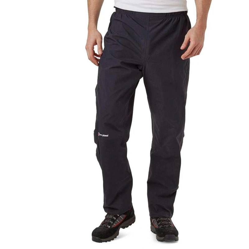 Berghaus Men's Hillwalker Gore-Tex Waterproof Trousers | Durable | Comfortable Fit Overtrousers, Black/Black, L 33