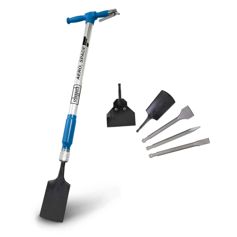 Scheppach Aero² Spade 5-in-1 Pneumatic Air Spade, 27J Impact Force, Multi-Purpose Digging & Chiselling Tool, 2100bpm, 6.3 Bar, Chisel & Spade Set