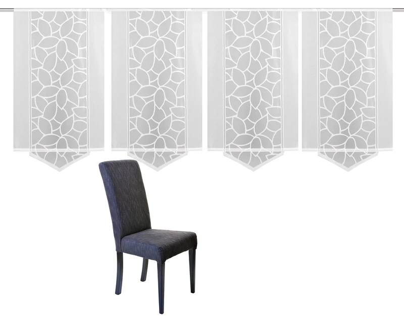Home Fashion 094630 0101 125x57 Panel Curtain Jacquard Fabric Set, White, 57 x 57 cm
