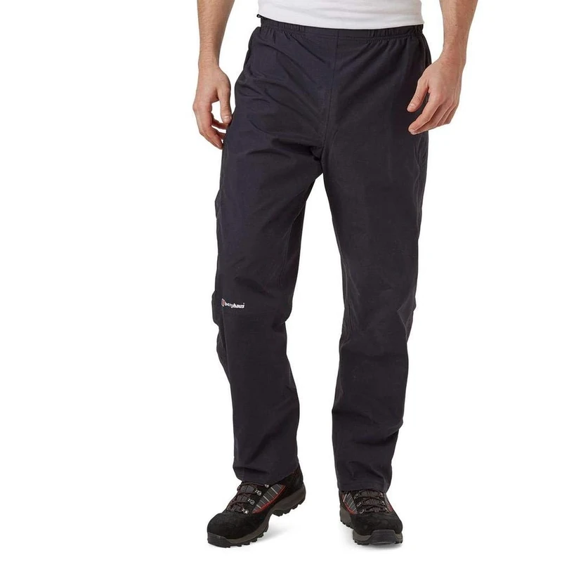 Berghaus Men's Hillwalker Gore-Tex Waterproof Trousers | Durable | Comfortable Fit, Black/Black, XS 33
