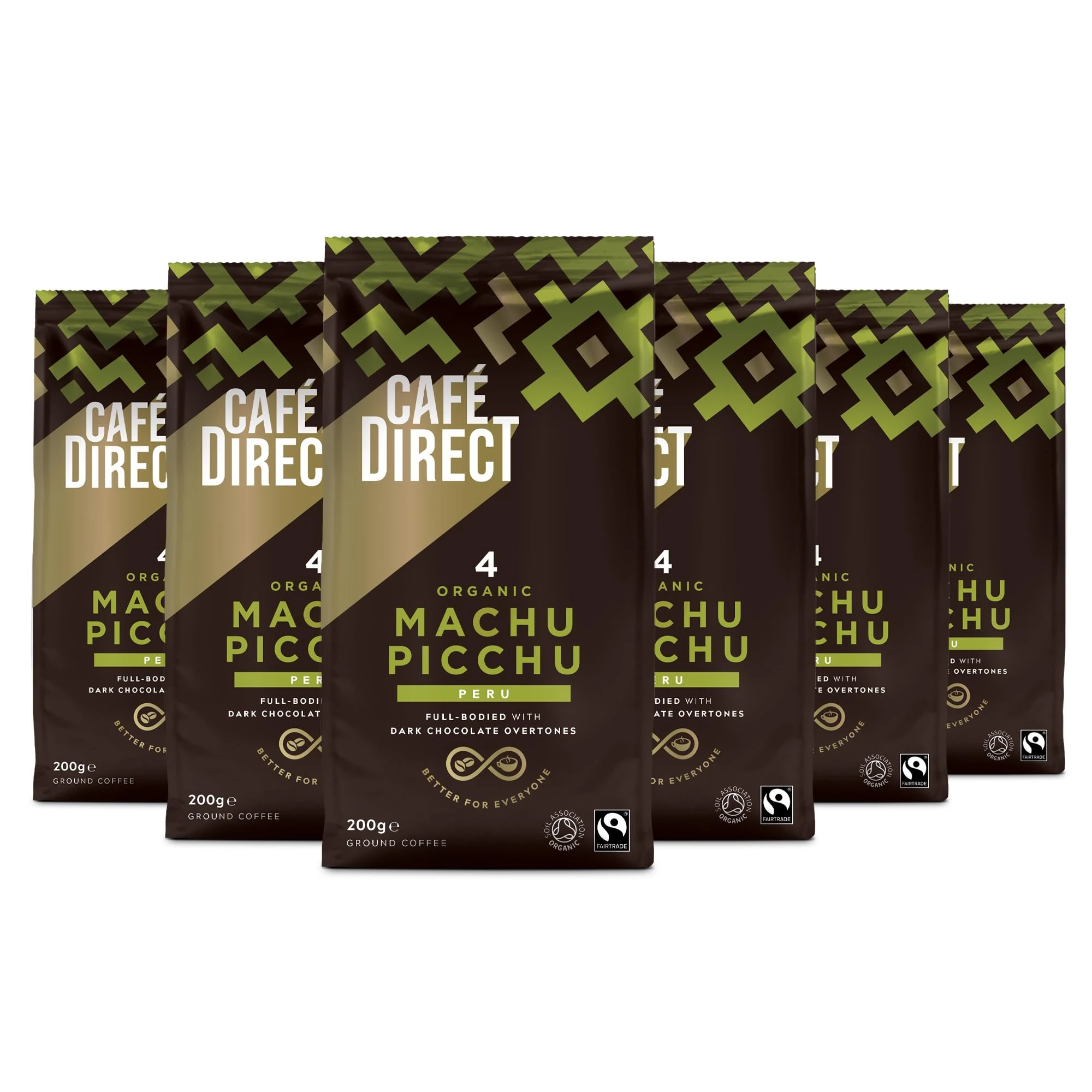 Cafédirect Machu Picchu Organic Fairtrade Ground Arabica Coffee 200 g (Pack of 6)