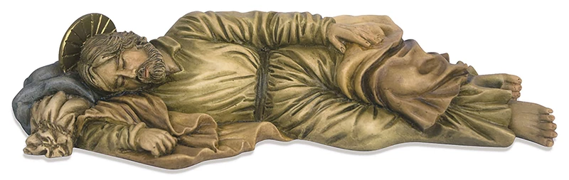 Toccare Beautiful Sleeping Saint Joseph Statue | Made in Colombia, South America | Cast in Durable Resin from The Hand-Carved Original | Makes a Great Housewarming Gift! (8")