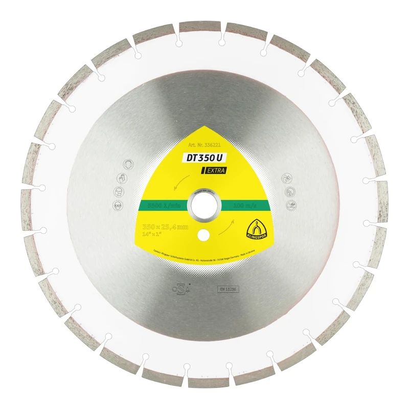 Klingspor KLI-336221 336221 DT 350 U Diamond Cutting Discs 350 x 3 x 25.4 mm 24 Segments 40 x 3 x 10 mm Standard Teeth Contents: 1 Piece