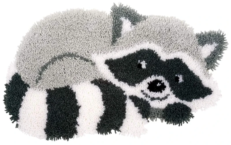 Vervaco Latch Hook Shaped Rug: Raccoon, Assorted
