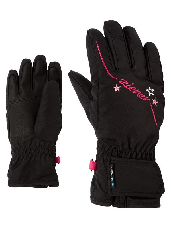 Ziener Girls' Lula As Girls Junior Ski Gloves/Winter Sports Waterproof Breathable Black 3