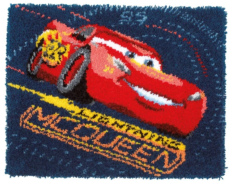 Vervaco Latch Hook: Rug: Carpet-Cars Screeching Tires, Cotton, Assorted, 21 x 1 x 23 cm