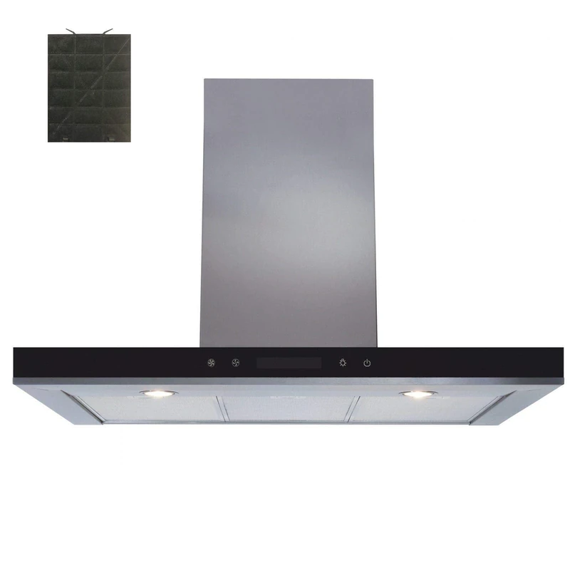 SIA 90cm Stainless Steel Linear Touch Control Cooker Hood Fan & Charcoal Filter