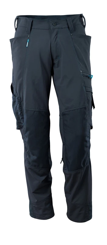 Mascot 17179-311-010-82C66 Trousers with Kneepad Pockets, Black/Blue, 82C66