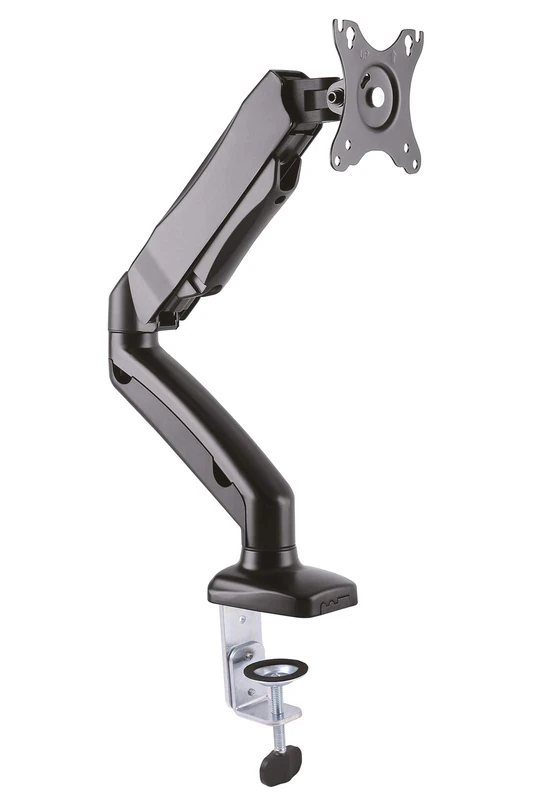 Value | LCD Monitor Stand pneumatic | Desk Clamp | Pivot | Black | 2 Joints