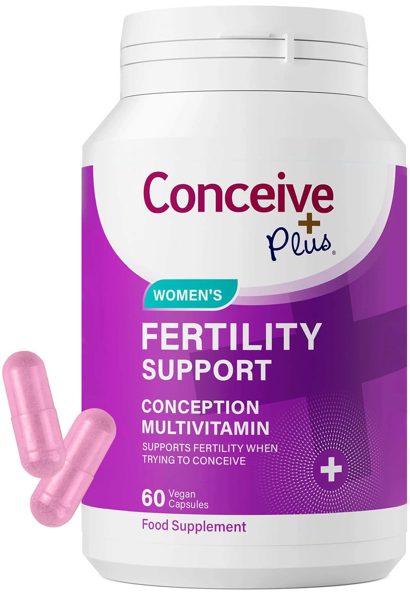 CONCEIVE PLUS Fertility Supplements for Women | Support Hormone Balance, Regulation & Female Reproductive System | 21 Prenatal Vitamins for Women | Folic Acid, Maca Root, Myo-Inositol | 60 Capsules