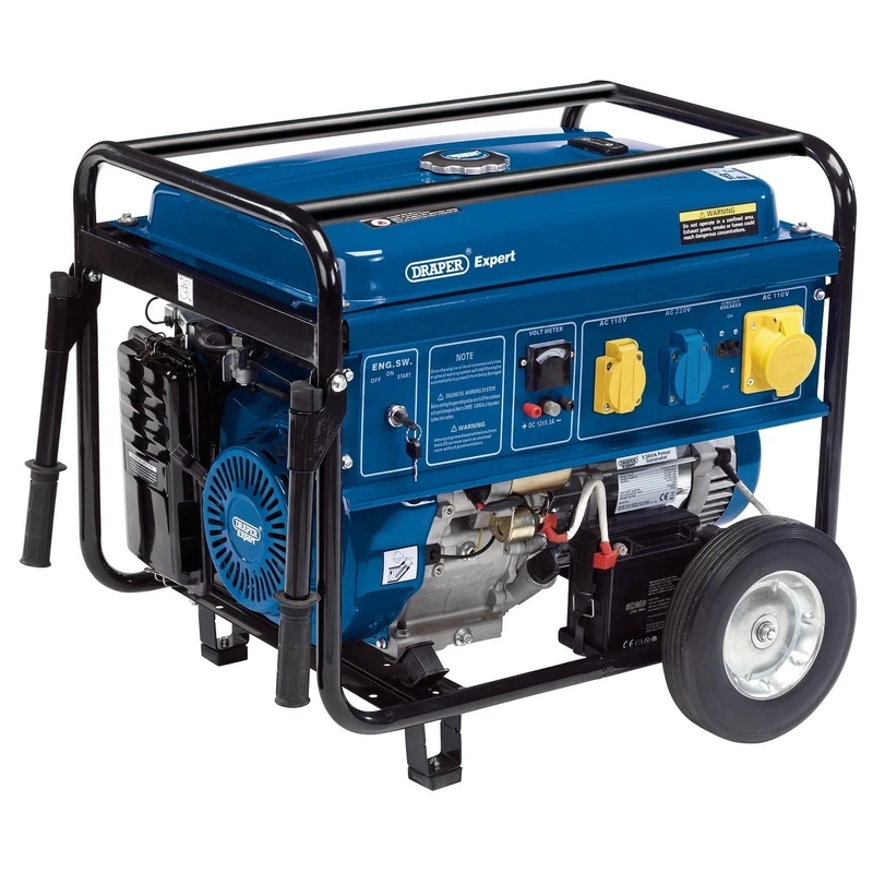 Draper 23987 5.5KVA/5.0KW Petrol Generator with Wheel