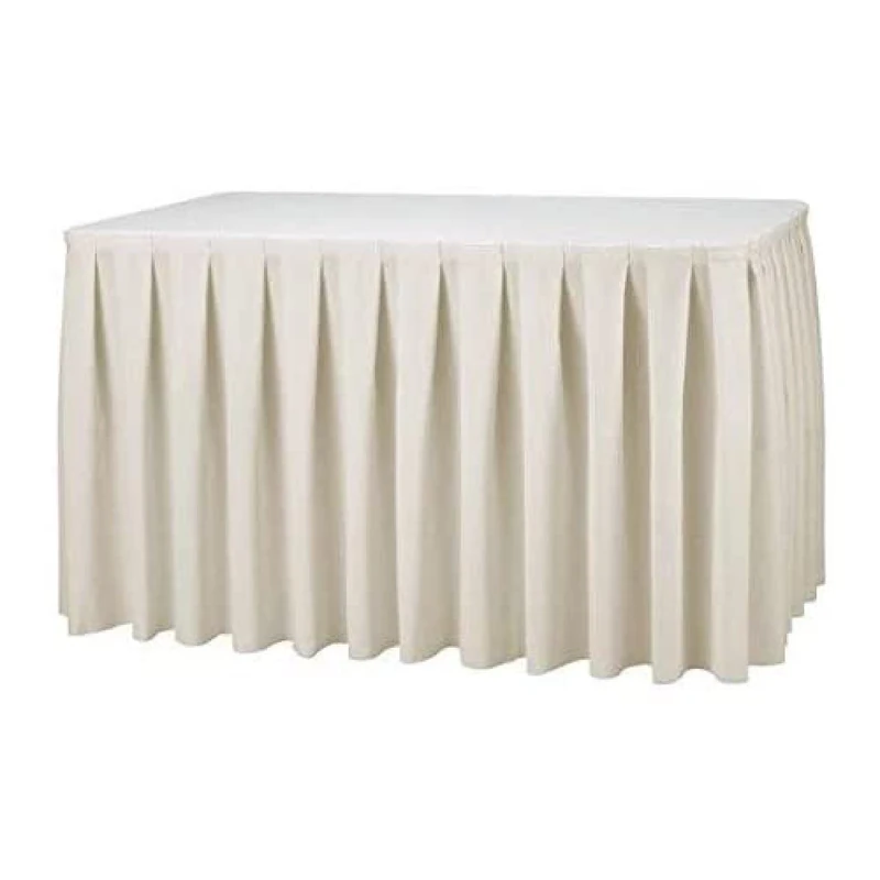 Gastro Uzal Skirting, pleat, for gastronomy/wedding/catering tables, ecru, 410x73cm