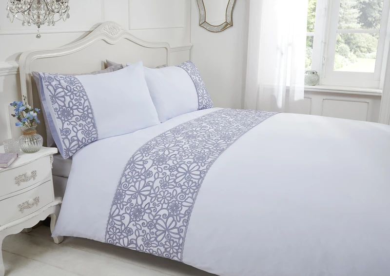 Rapport Home Butterfly Duvet Set, SuperKing-Grey, Polyester-Cotton, Super-King