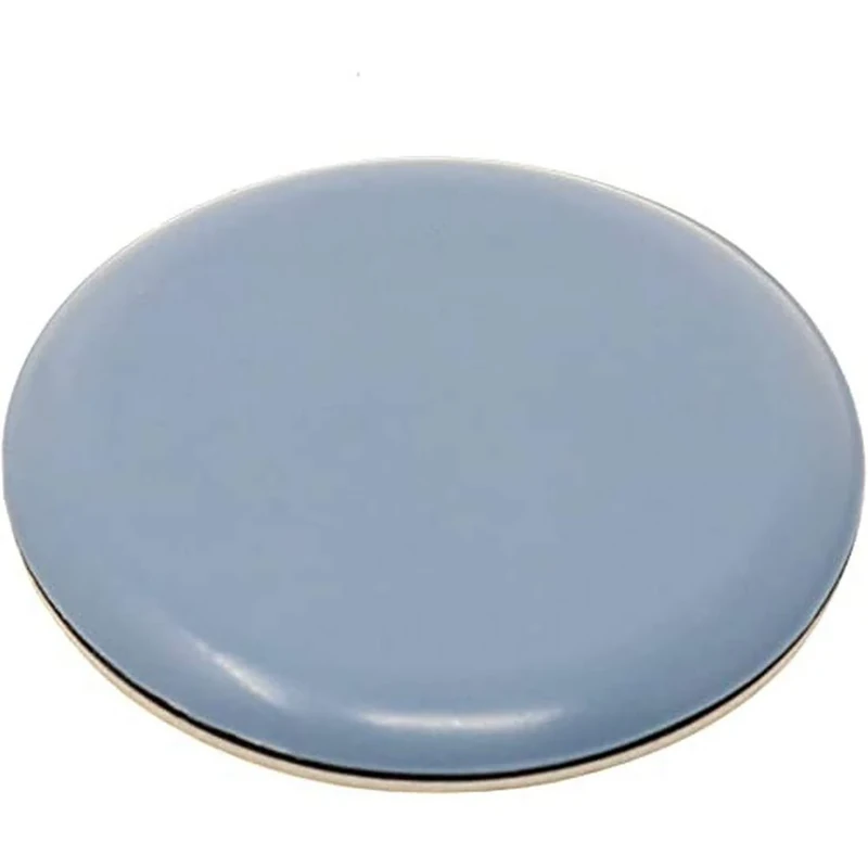 Adsamm® / 100 x PTFE glides | Ø 2,36'' (Ø 60 mm) | grey-blue | round | Premium quality self-adhesive furniture sliders by Adsamm®