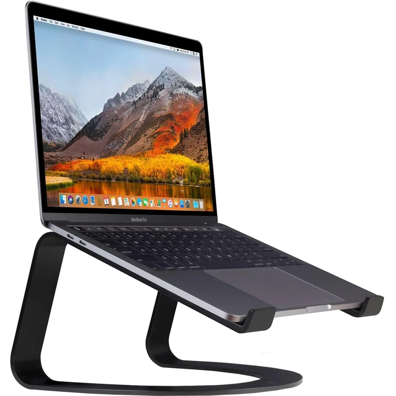 Twelve South Curve Laptop Stand, MacBook Stand - Ergonomic Aluminum Laptop Holder for Apple, Dell, HP, Lenovo, Fits 11" to 17", Black