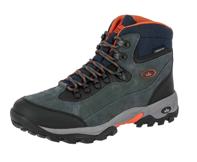 Lico Men's Milan High Rise Hiking Shoes, Black Orange, 3 UK