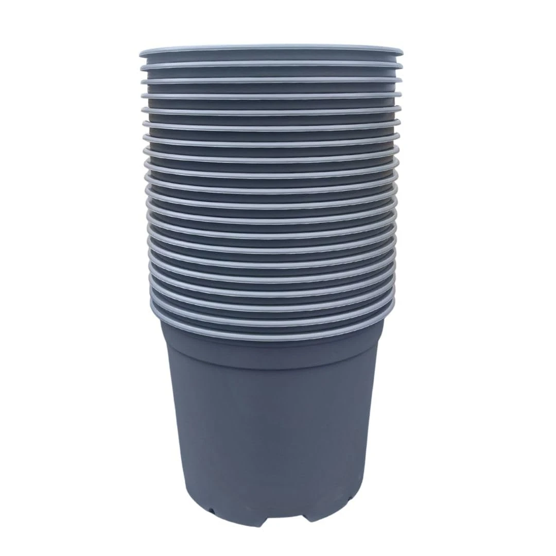Nutley's Round Modiform 18cm Grey Plastic Plant Pots, 3 litres (Pack of 20)