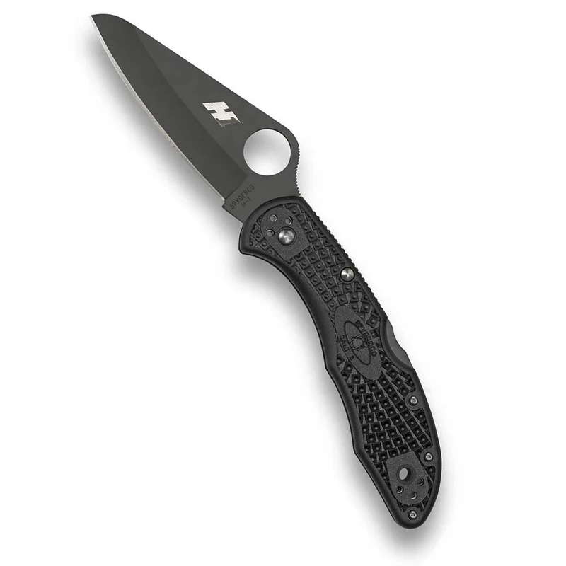 Spyderco Salt 2 Folder Lightweight Plain Edge Flooding Knife, Black