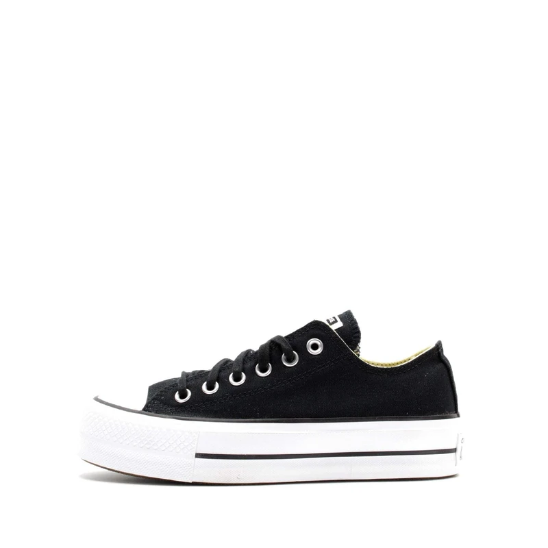 Converse All Star Low Platform Trainers Black Black White - 6.5 UK