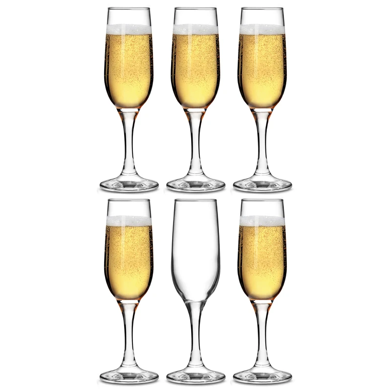 bar@drinkstuff Essence Champagne Flutes 7.7oz / 220ml - Case of 24 - Gift Boxed Champagne Glasses, Prosecco Glasses