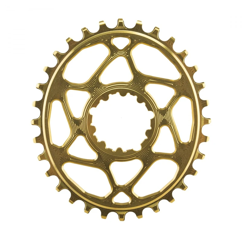 ABSOLUTEBLACK Chainring Direct Mount Singlespeed 32TGold, Aluminium 7075, Oval, 1x10/11/12 - Image 1