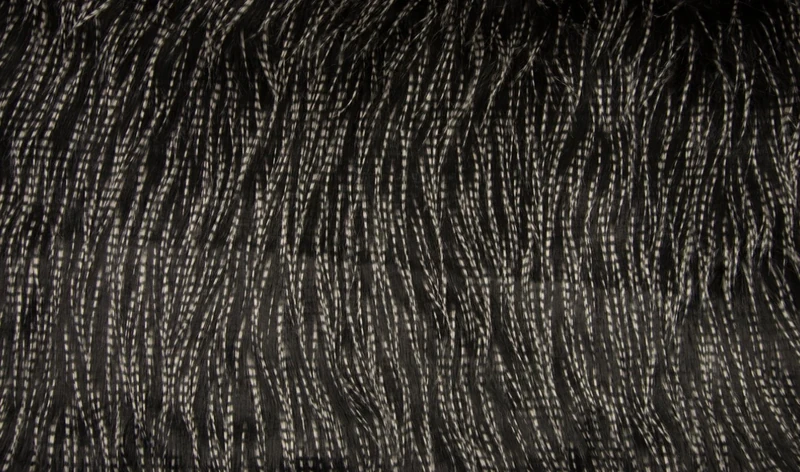 Super Luxury Faux Fur Fabric Material - Black White Gorilla, 1Mtr - 150cm x 100cm - Image 1