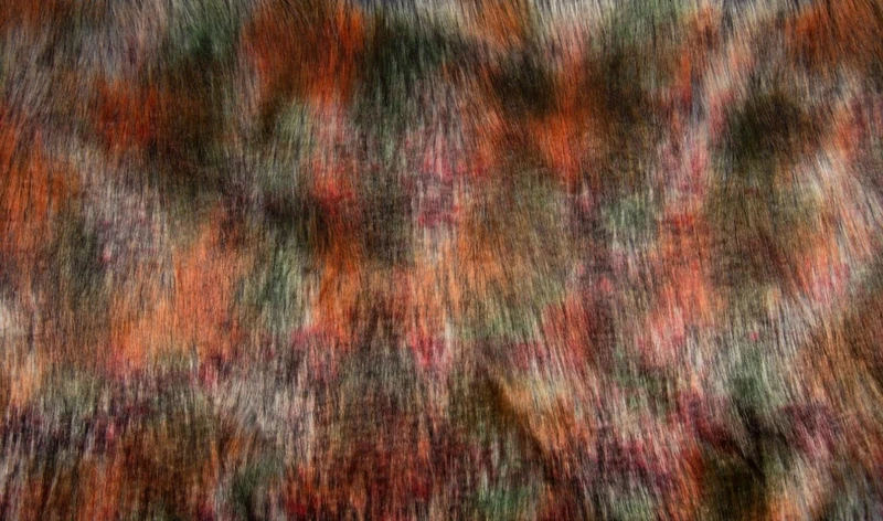 Super Luxury Faux Fur Fabric Material - RED Blue Mix, 1Mtr - 150cm x 100cm