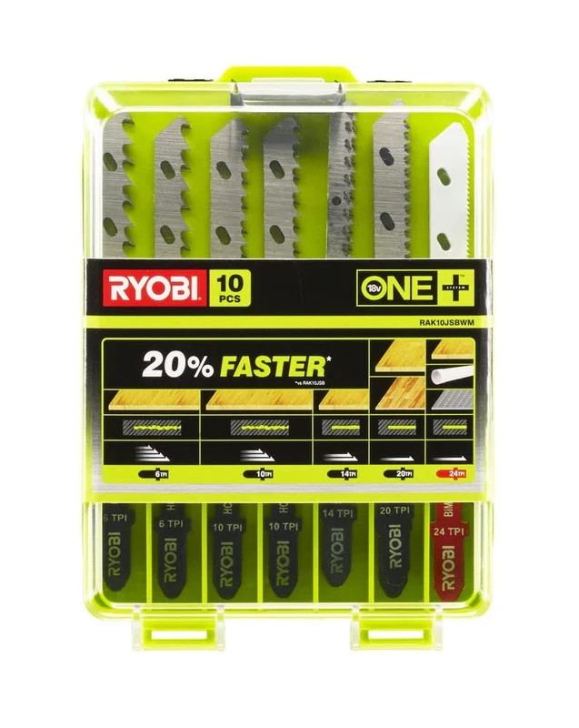 Ryobi RAK10JSBWM Jigsaw Blade Set (10 Piece)