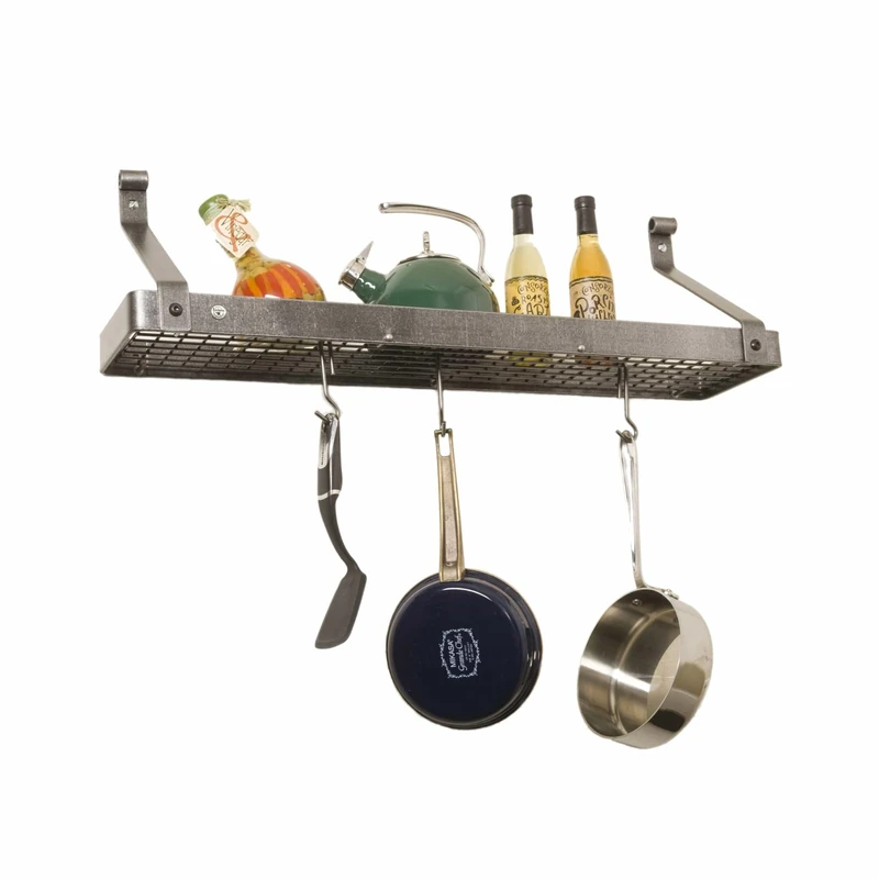 Enclume Wall Rack, Hammered Steel, 30"