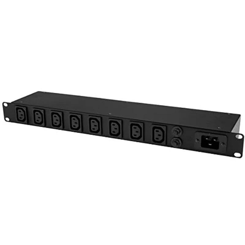StarTech.com PDU08C13GB 8-Port Rack-Mount PDU with C13 Outlets, 10 ft Power Cord (BS 1363), Power Distribution Unit, 16 A, 1U