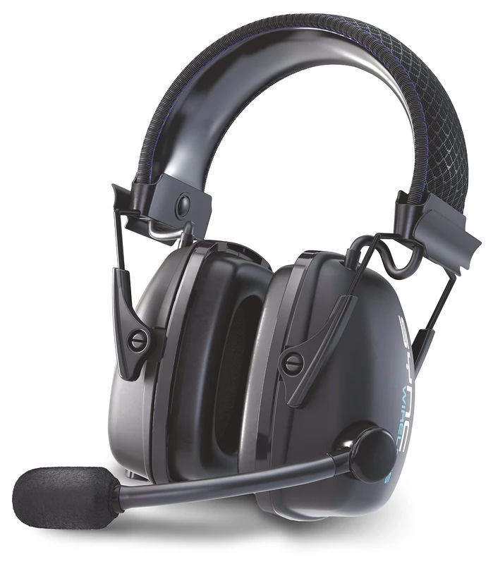 Howard Leight Noise Blocking Stereo Earmuff with Audio Input Jack, Non-Dielectric, USB Charging Port, Boom Microphone With Windsock, Black, SNR 32 dB, 1034510 (1 Piece)