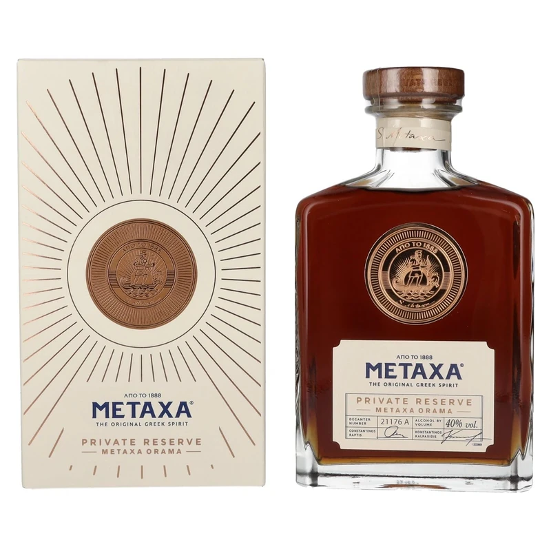 Metaxa Private Reserve 70 cl Gift Set, The Original Greek Spirit (Package may vary)