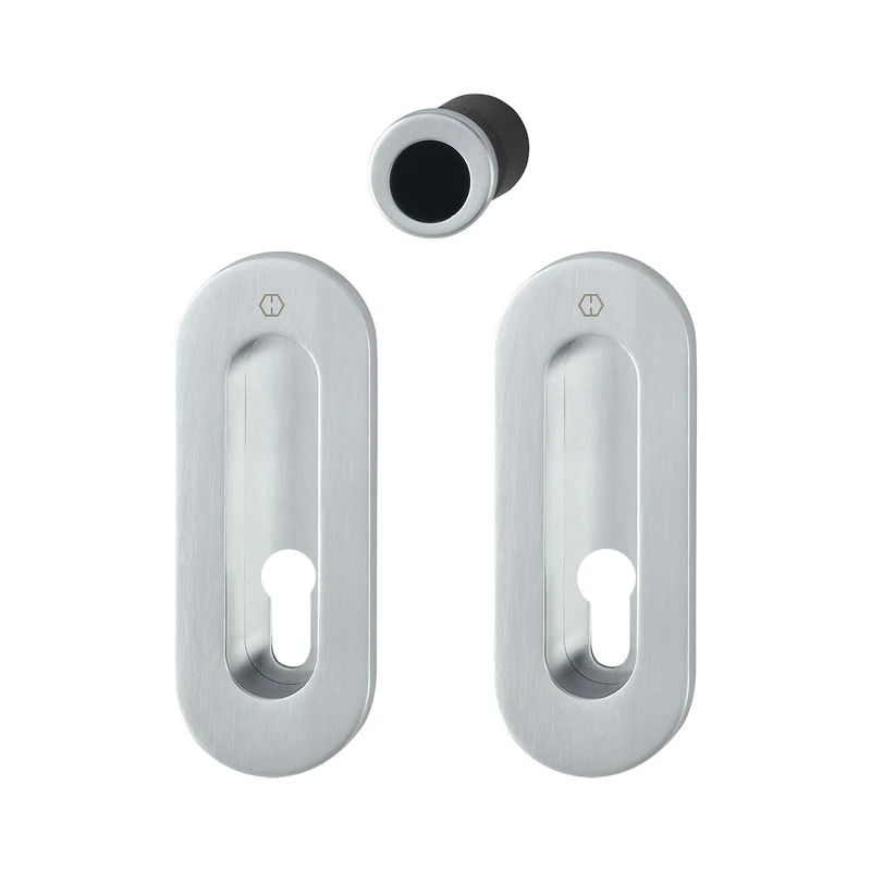 HOPPE 3368193 M472 Sliding Door Shell Set, Concealed Screwed PZ, Plated, matt Chrome