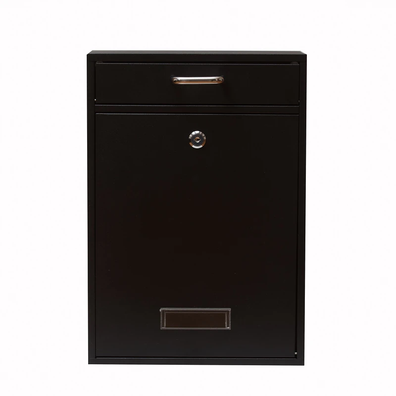 Wall Mounted Locking Vertical Dropbox Mailbox Post box - Safe and Secure (Large) | Made with Galvanized Steel | Yulli