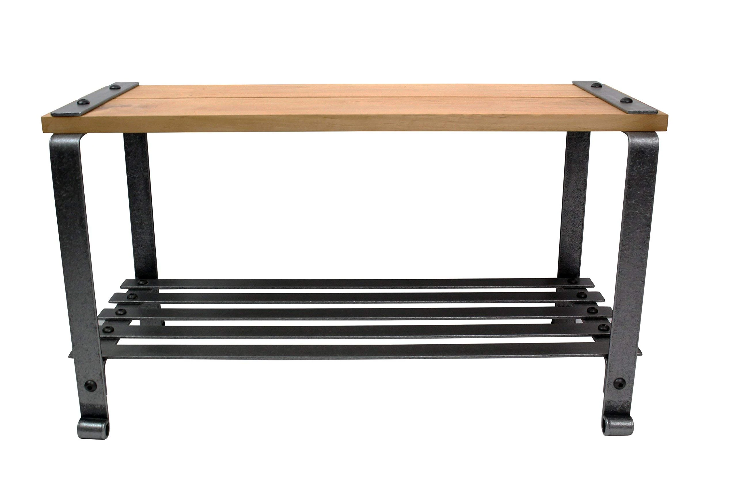 Enclume Multi-Purpose Bench with Solid Alder Top, Hammered Steel