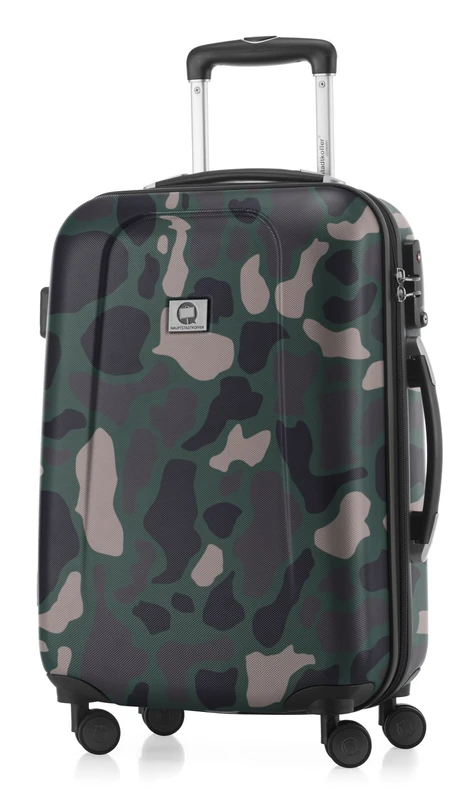 HAUPTSTADTKOFFER - Wedding - Hand Luggage Carry on Luggage Hardside Hard Shell Suitcase Trolley, Approved for Baggage regulations of Almost Every Airline, TSA, 55 cm, 42 Lite, Camouflage