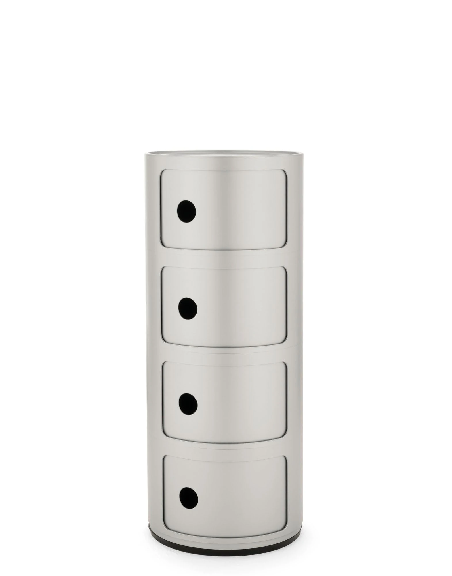 Kartell Componibili Container 4r, Plastic, Silver, 32 x 32 x 77 cm