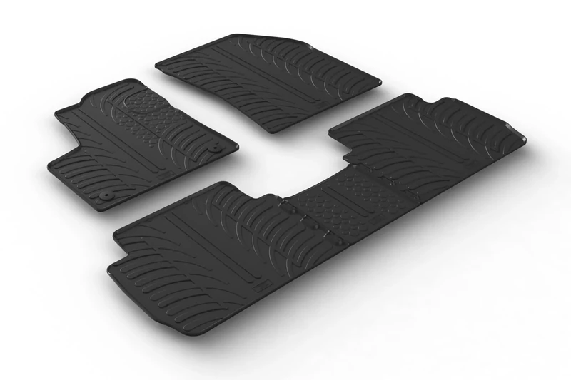 GLEDRING Set of rubber mats compatible with Peugeot 5008 5/2017 (T profile 5 pieces + mounting clips), black