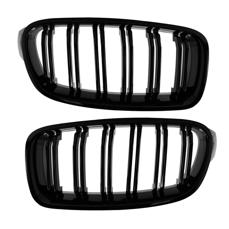 AutoStyle Full Gloss Black Grills compatible with BMW 3-Series F30/F31 2012-2016 'M-Style'