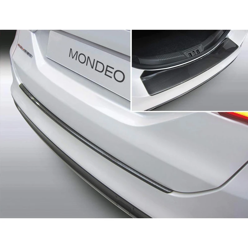 RGM ABS Rear bumper protector compatible with Ford Mondeo V 5-doors 2/2015- Black