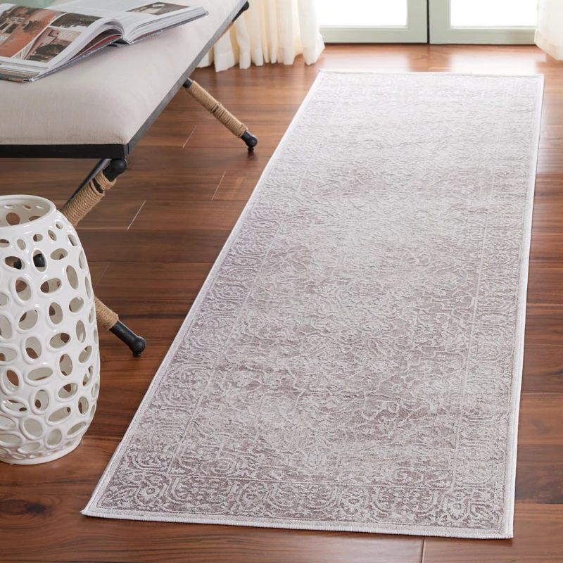 Safavieh Bahira Traditional Area Rug, Woven Polypropylene Runner Carpet in Beige/Cream, 68 X 243 cm - Image 1
