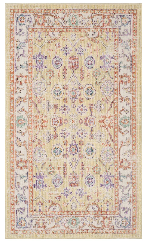 Safavieh Boho Chic Indoor Woven Rectangle Area Rug, Windsor Collection, WDS313, in Gold / Lavender, 91 X 152 cm for Living Room, Bedroom or Any Indoor Space