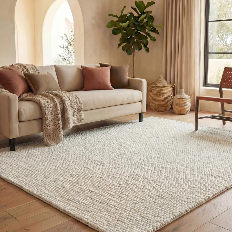 Safavieh Natural Fiber Rug for Living Room, Dining Room, Bedroom - Natural Fiber Collection, Short Pile, in Ivory, 90 x 150 cm