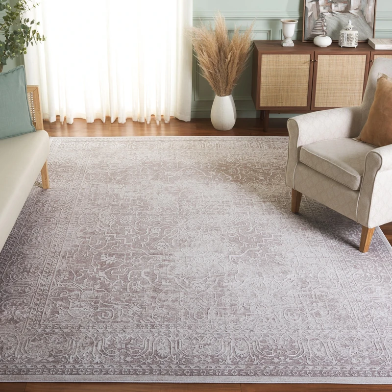 SAFAVIEH Contemporary Rug for Living Room, Dining Room, Bedroom - Reflection Collection, Short Pile, in Beige and Cream, 240 X 300 cm