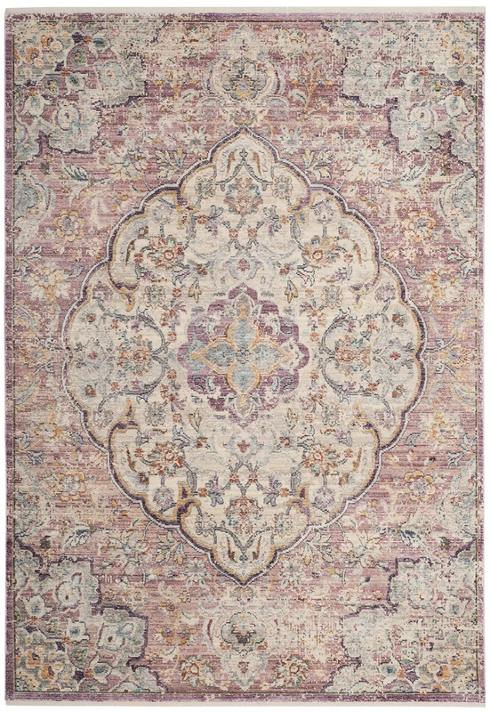 Safavieh Traditional Indoor Woven Rectangle Area Rug, Illusion Collection, ILL711, in Cream / Rose, 91 X 152 cm for Living Room, Bedroom or Any Indoor Space