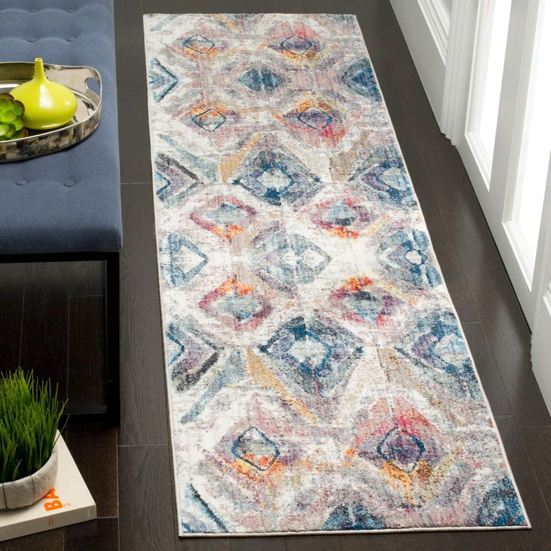 Safavieh Trendy New Transitional Indoor Woven Runner Area Rug, Bristol Collection, BTL356, in Lavender / Light Grey, 69 X 244 cm for Living Room, Bedroom or Any Indoor Space - Image 1